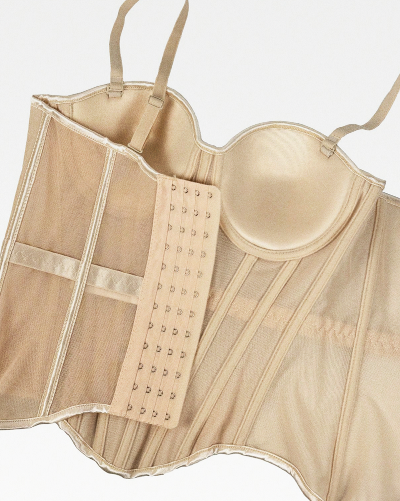 Bustier beige en maille
