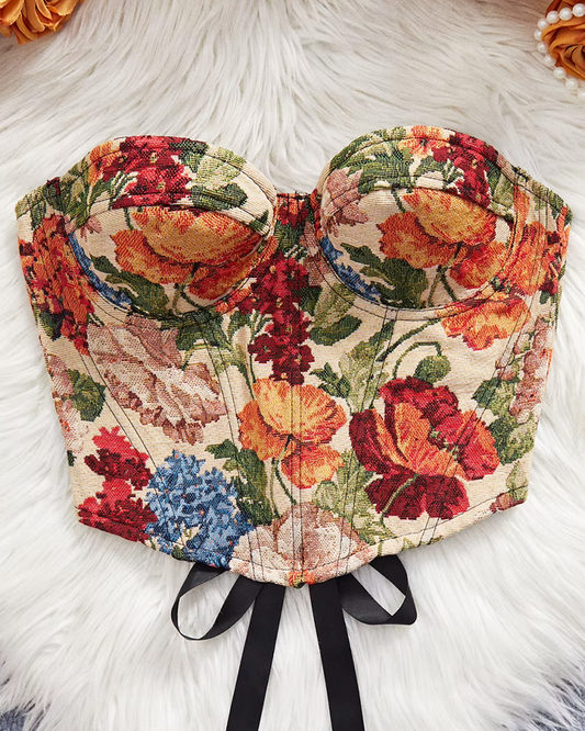 Bustier court fleuri