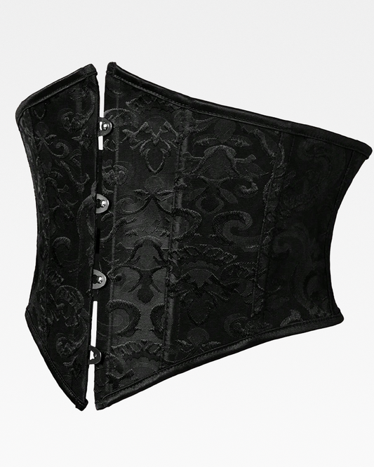 Ceinture corset jacquard noire