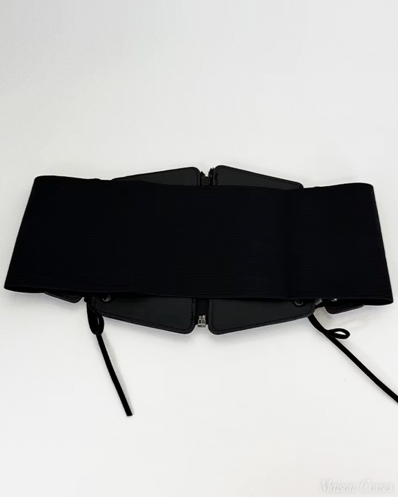 Ceinture corset noire à lacets