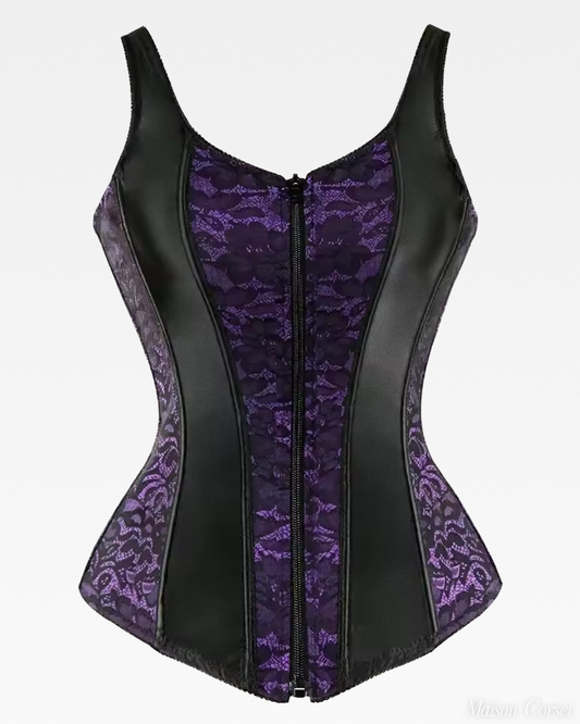 Corset bustier noir et violet