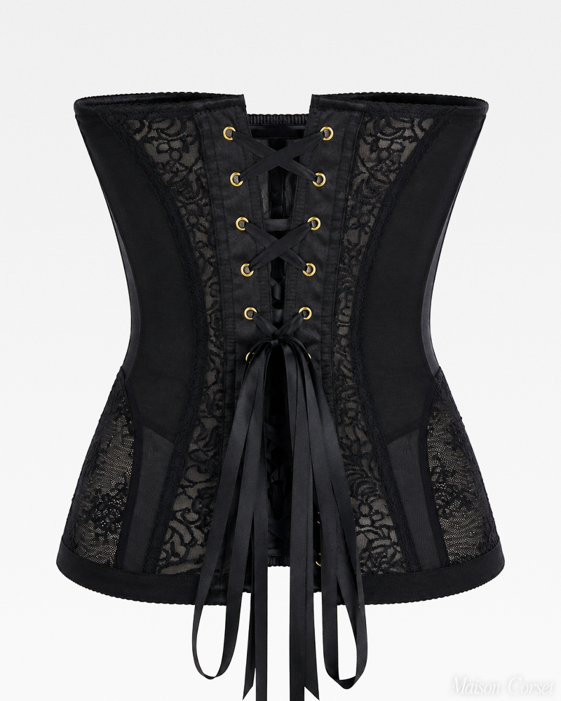 Corset noir dentelle