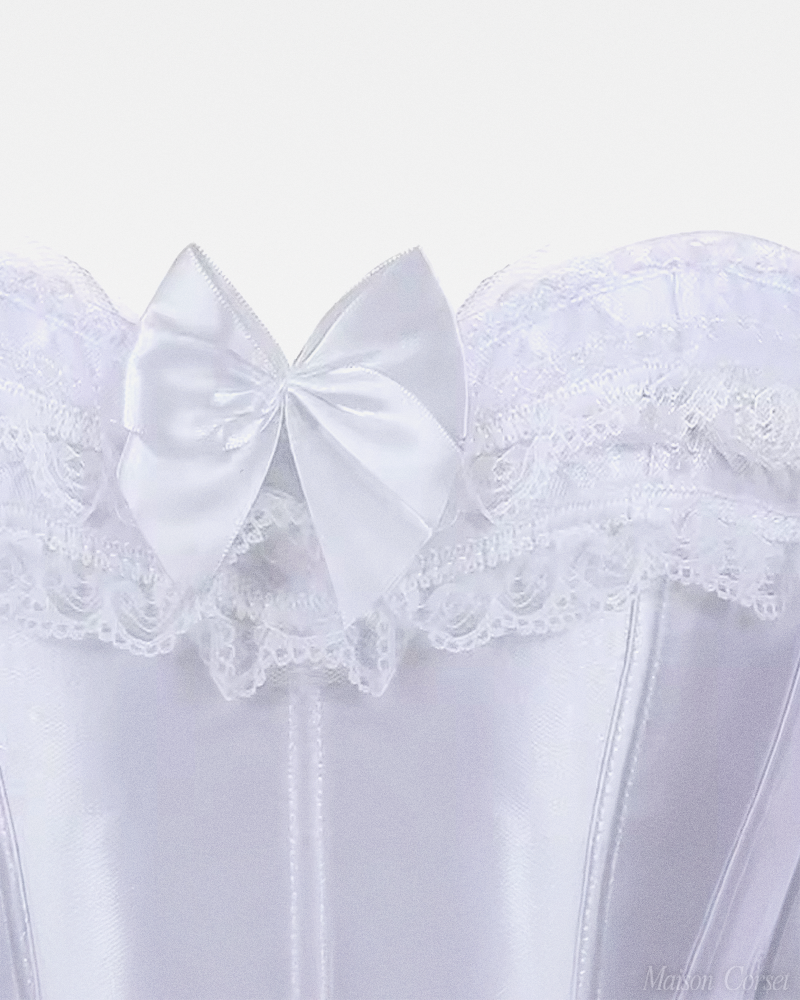 Corset satin blanc