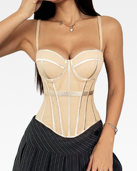 Bustier beige en maille