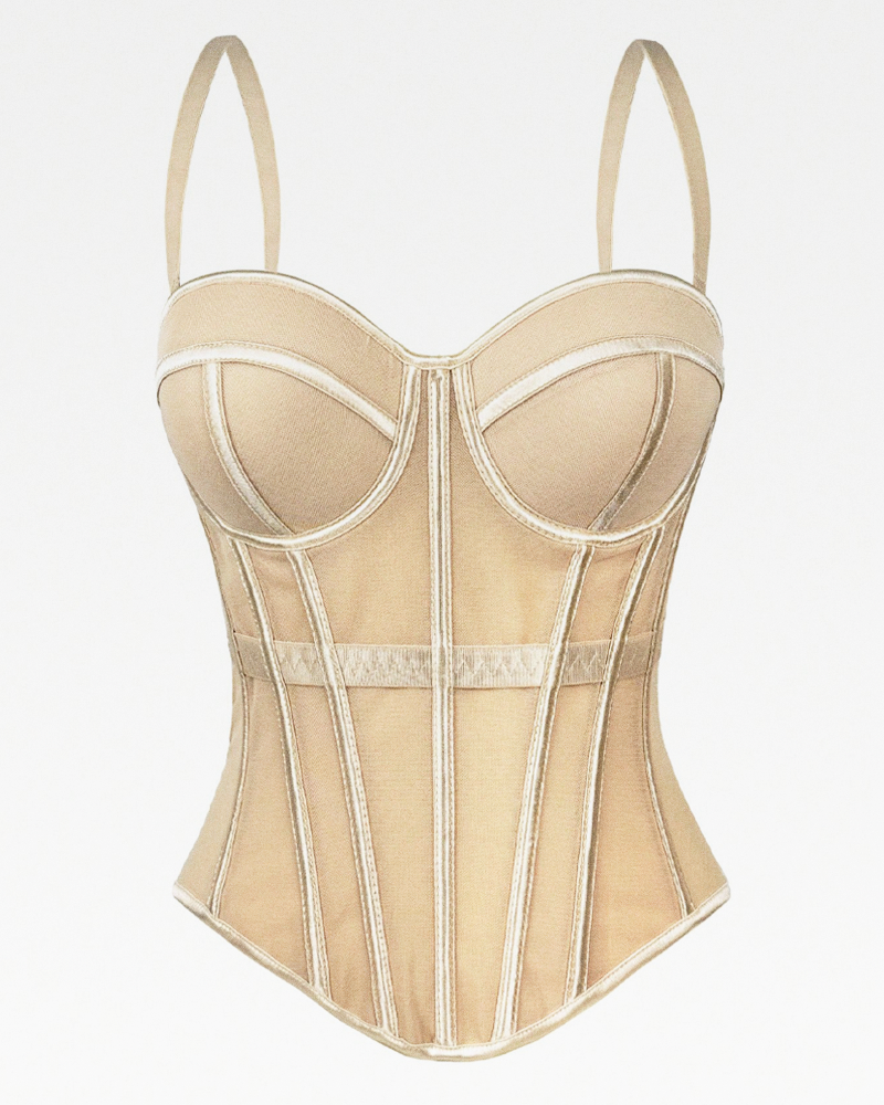 Bustier beige en maille