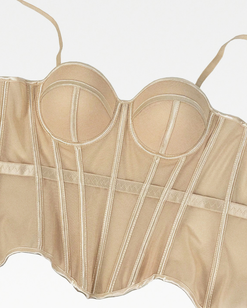 Bustier beige en maille