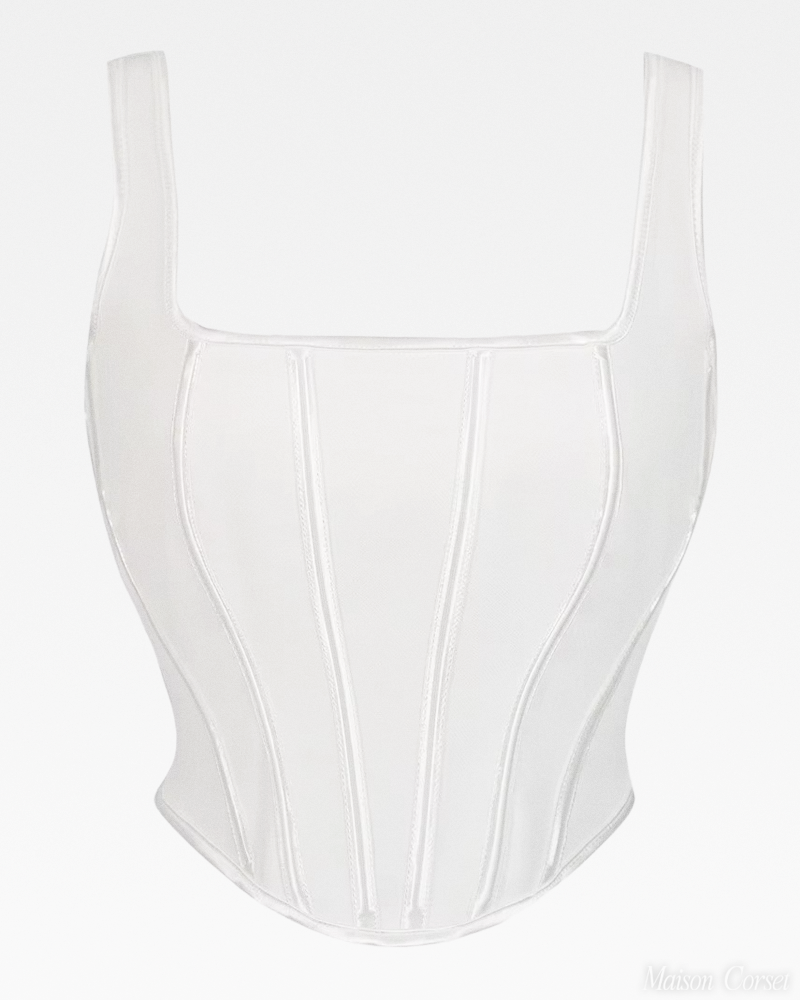 Bustier blanc à bretelles