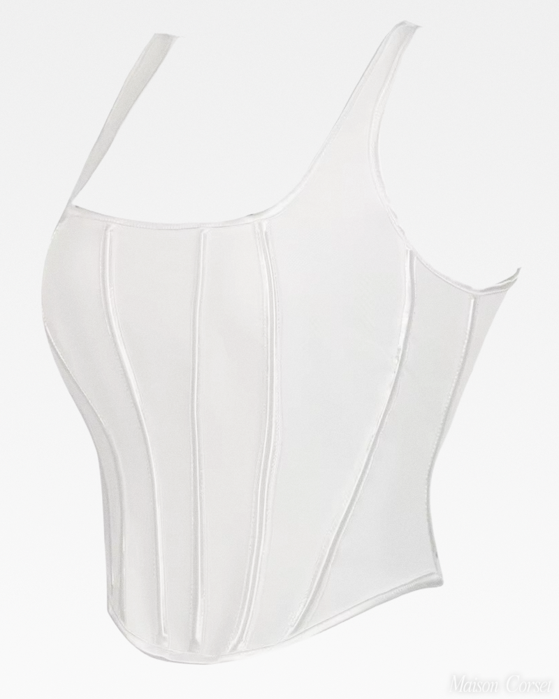 Bustier blanc à bretelles