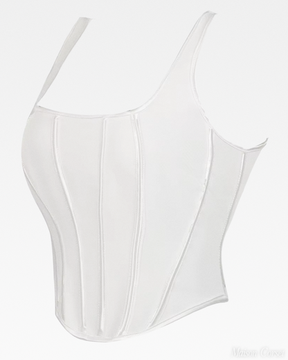 Bustier blanc à bretelles