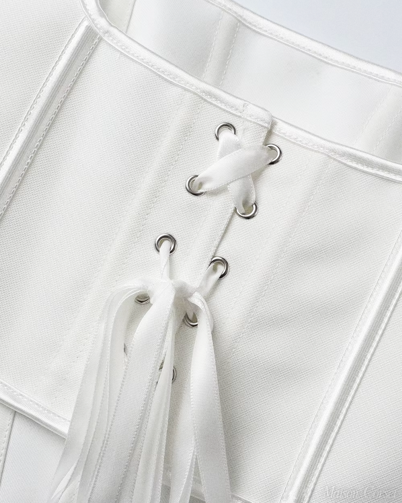 Bustier blanc à bretelles
