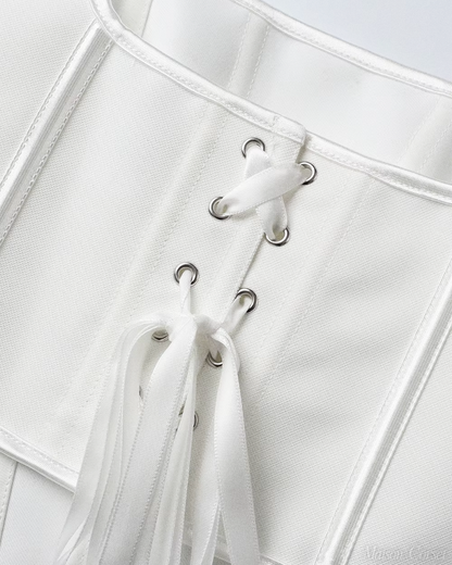 Bustier blanc à bretelles