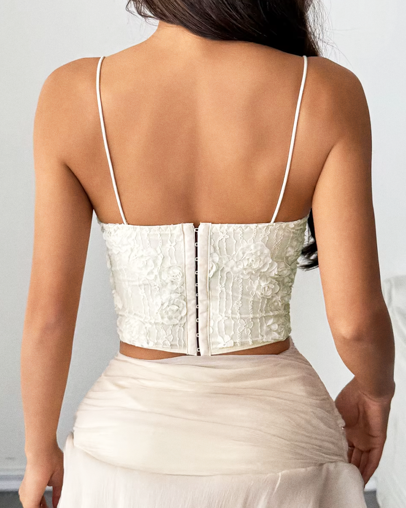 Bustier blanc à fleurs