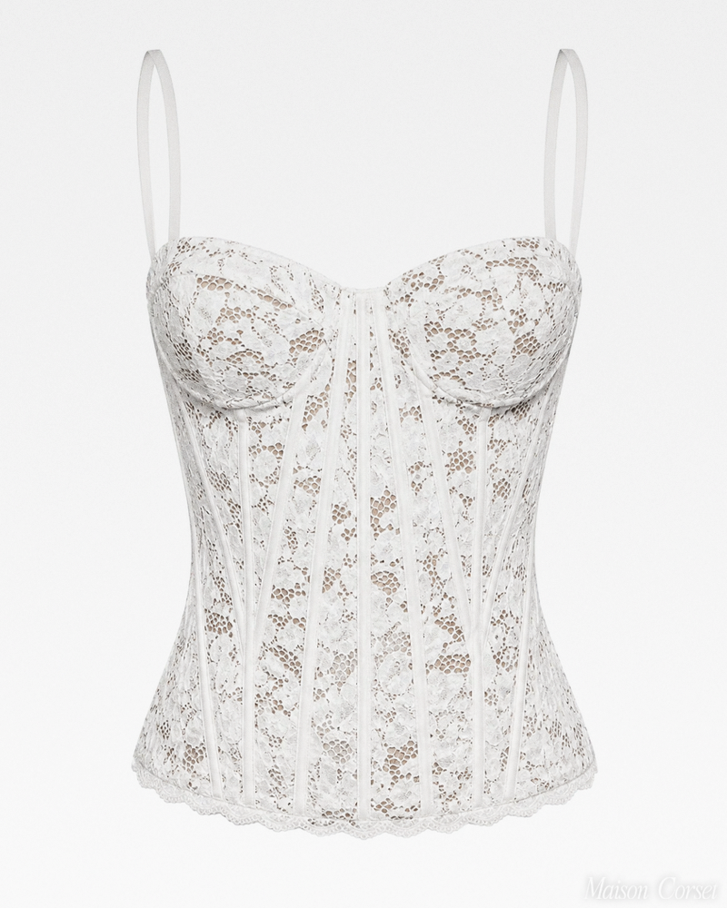 Bustier blanc dentelle