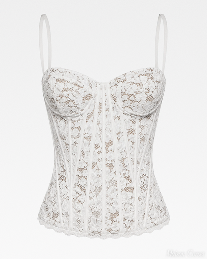 Bustier blanc dentelle
