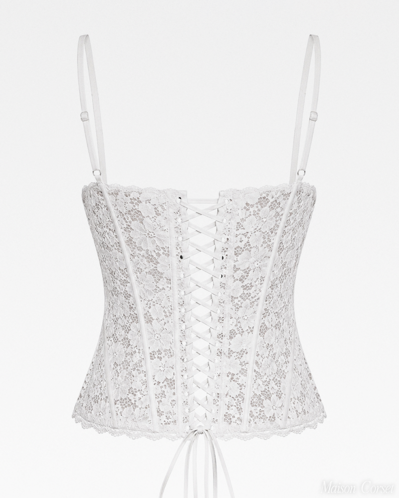Bustier blanc dentelle