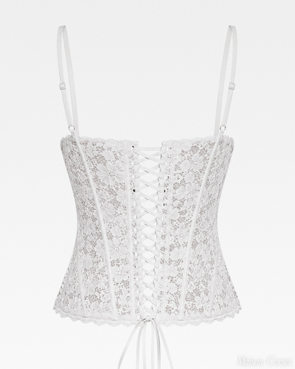 Bustier blanc dentelle