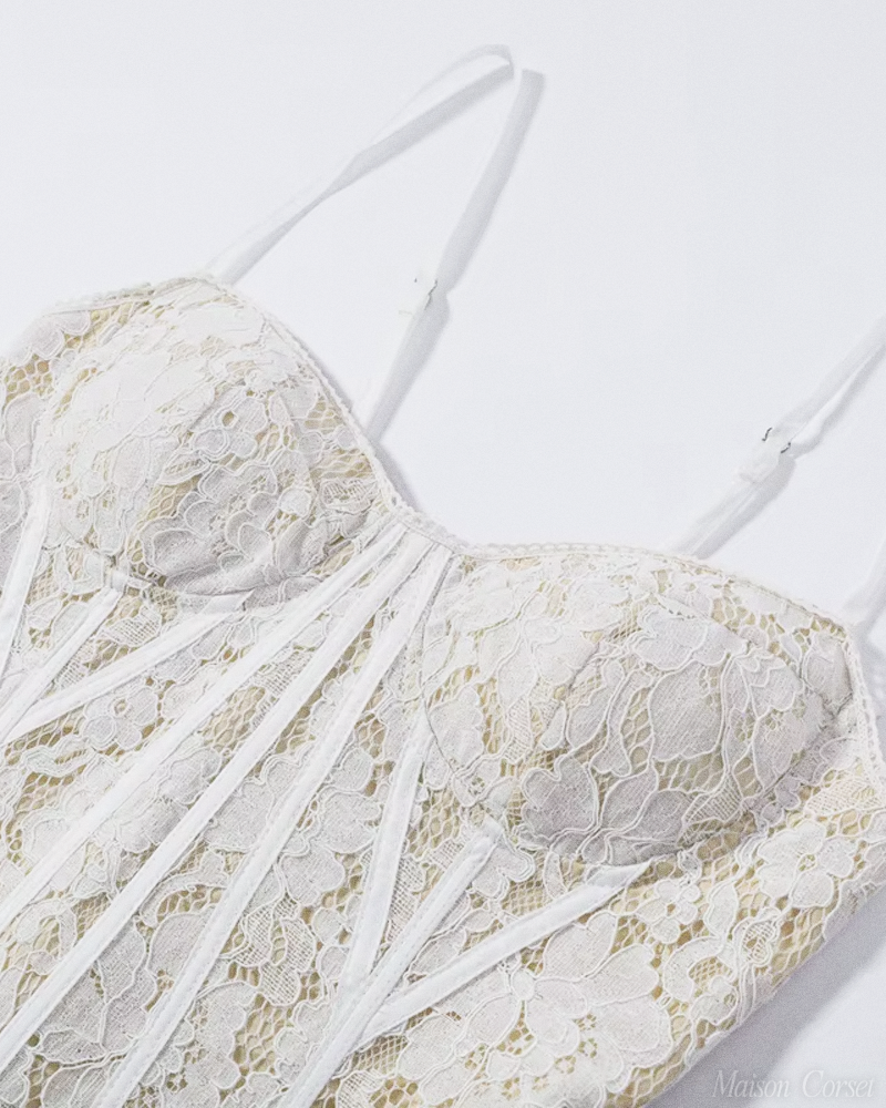 Bustier blanc dentelle