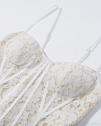 Bustier blanc dentelle
