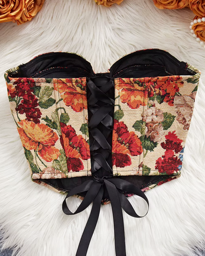 Bustier court fleuri