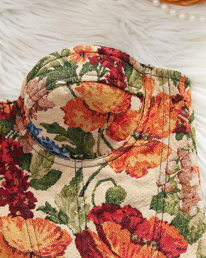 Bustier court fleuri
