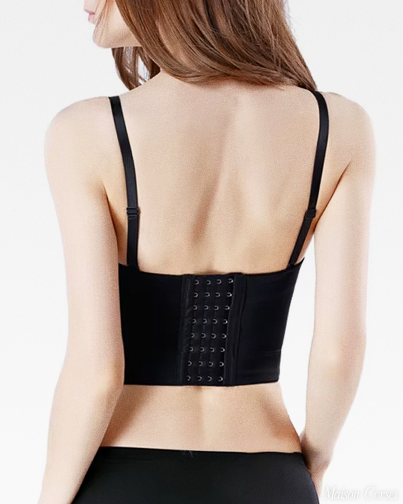 Bustier cuir noir
