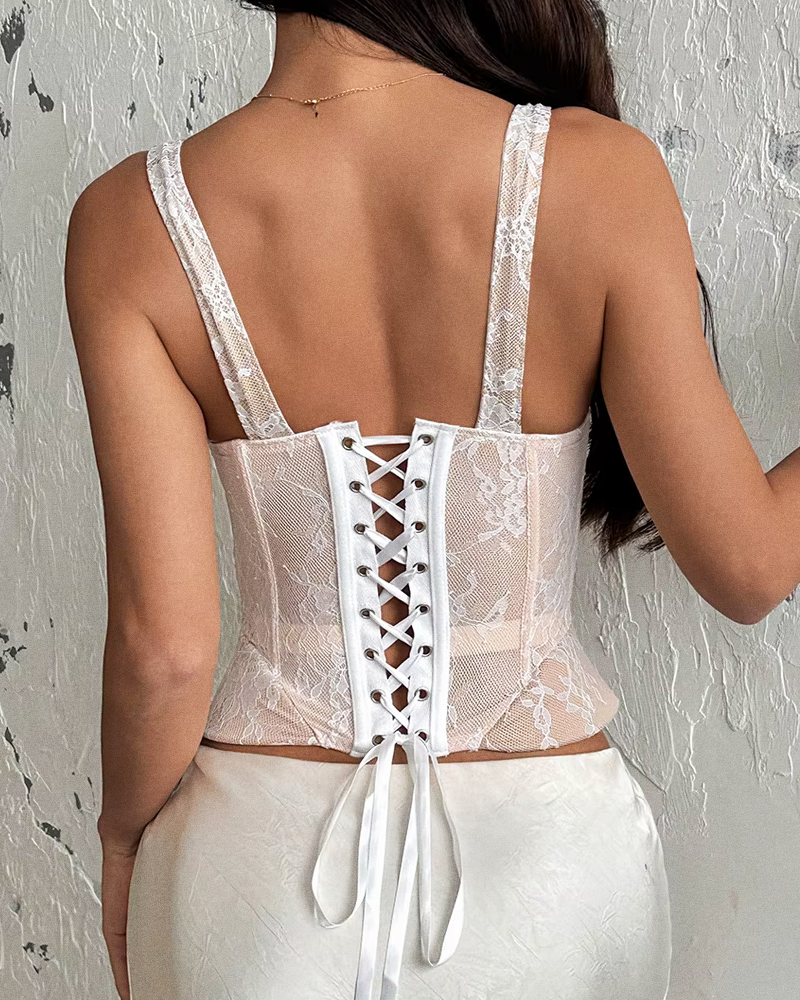 Bustier dentelle à bretelles