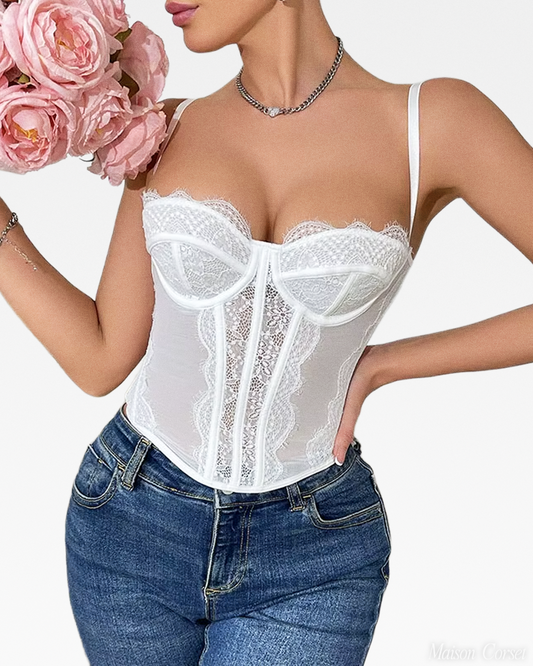 Bustier dentelle blanc