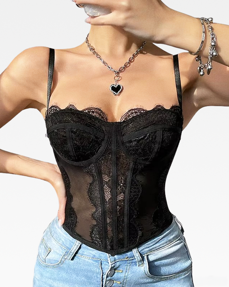 Bustier dentelle noir