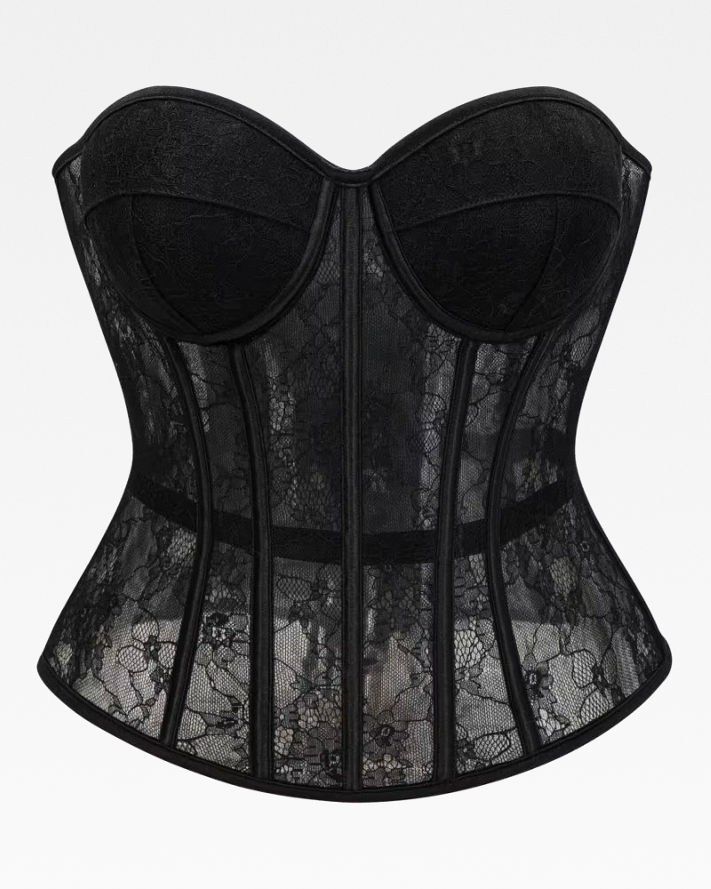 Bustier dentelle noir sans bretelles