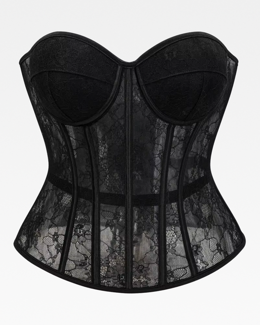 Bustier dentelle noir sans bretelles