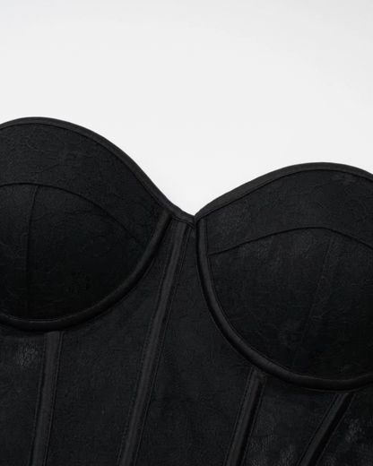 Bustier dentelle noir sans bretelles