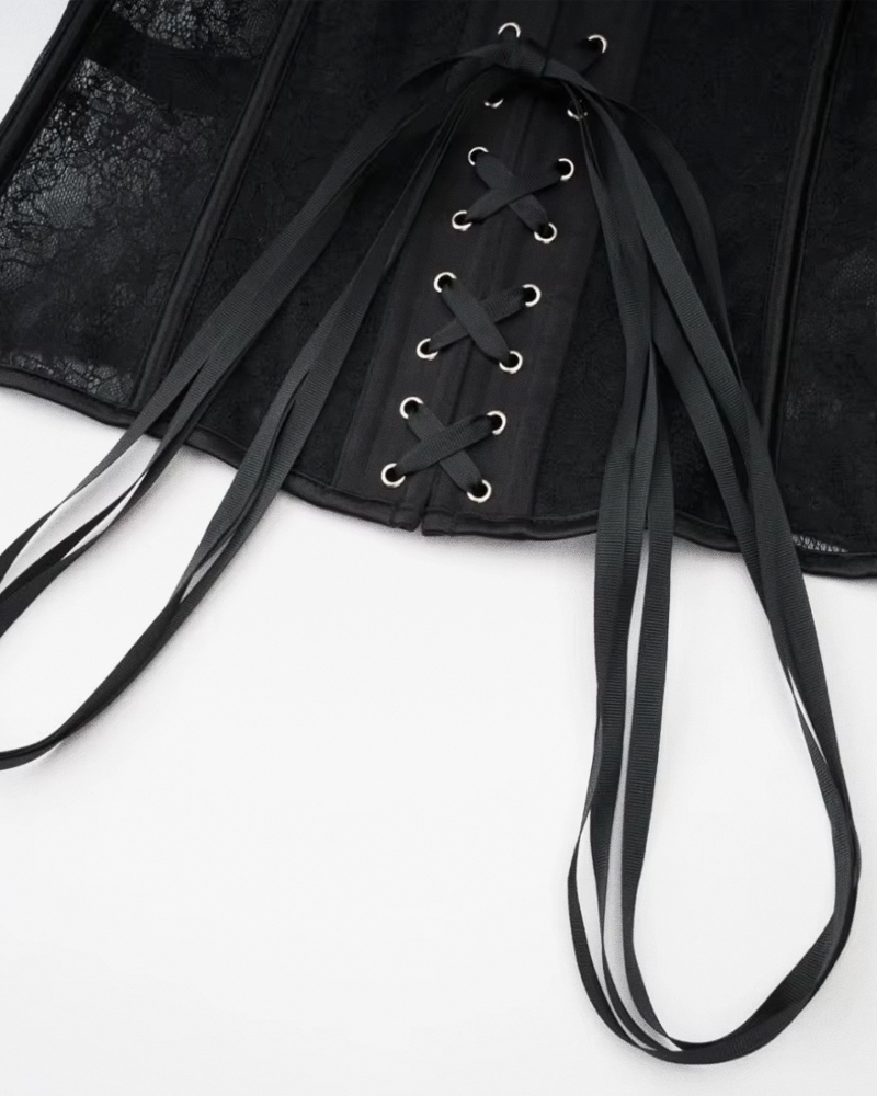 Bustier dentelle noir sans bretelles