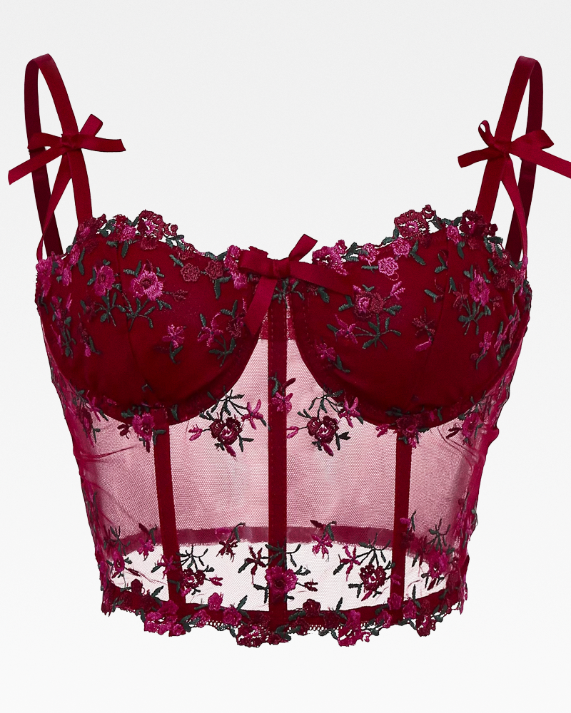 Bustier dentelle rouge