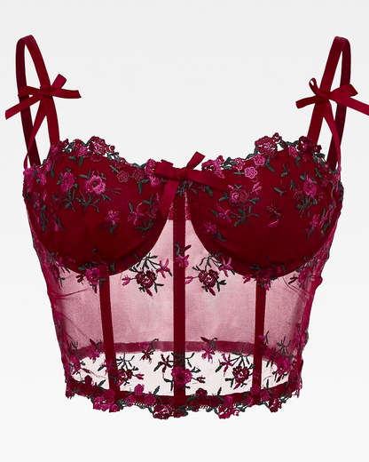 Bustier dentelle rouge