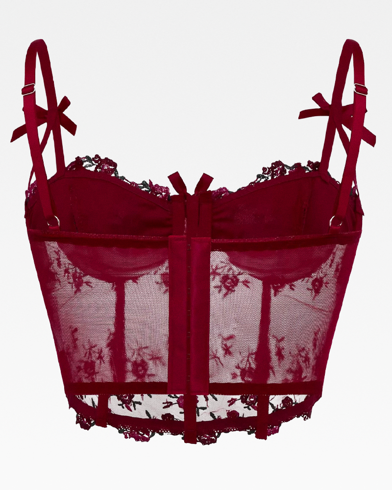 Bustier dentelle rouge