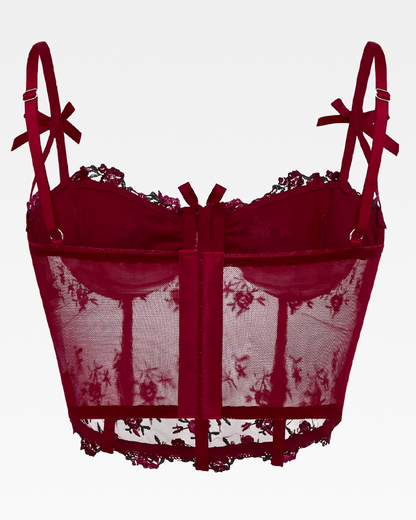 Bustier dentelle rouge