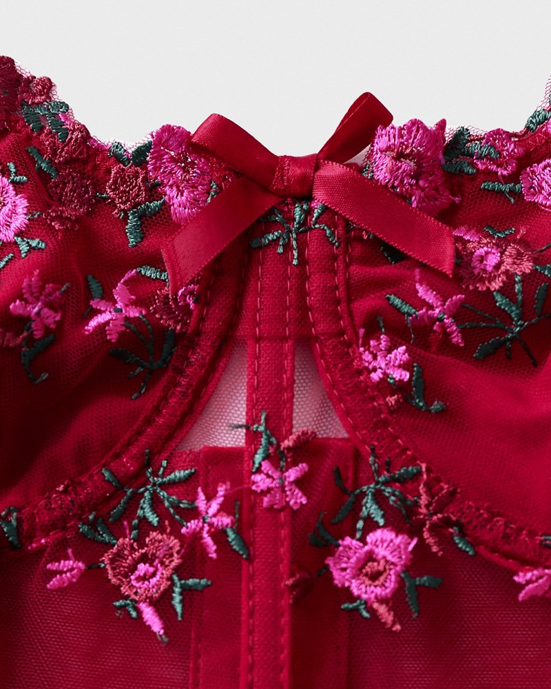 Bustier dentelle rouge
