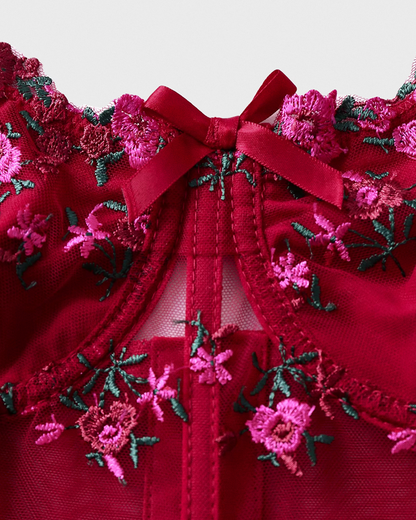 Bustier dentelle rouge