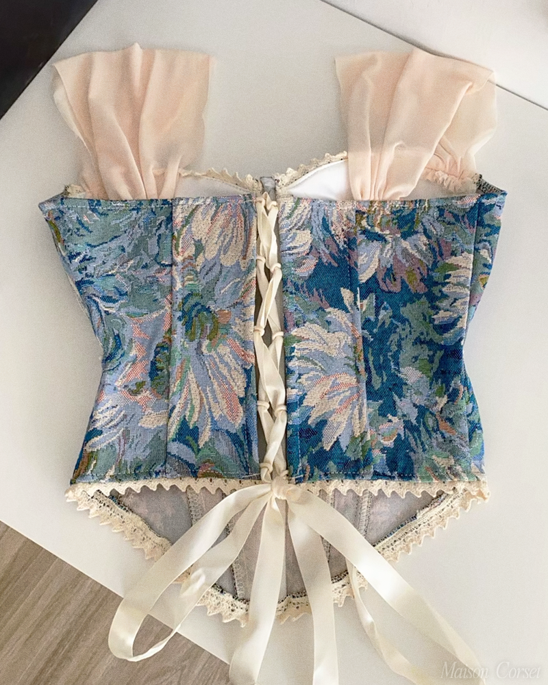 Bustier fleuri bleu
