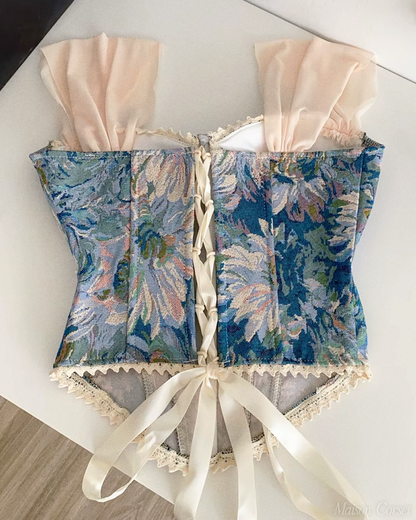 Bustier fleuri bleu