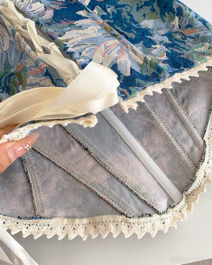 Bustier fleuri bleu