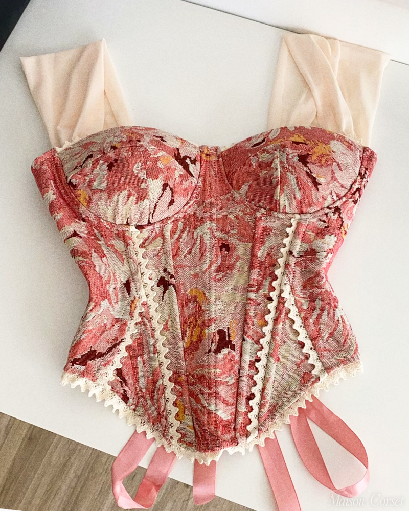 Bustier fleuri rose