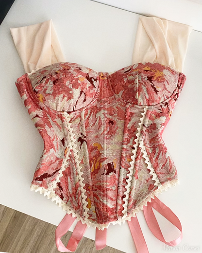 Bustier fleuri rose