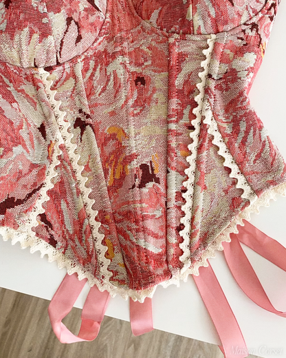 Bustier fleuri rose