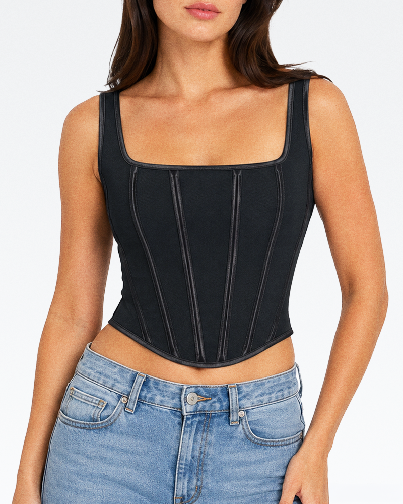 Bustier noir à bretelles