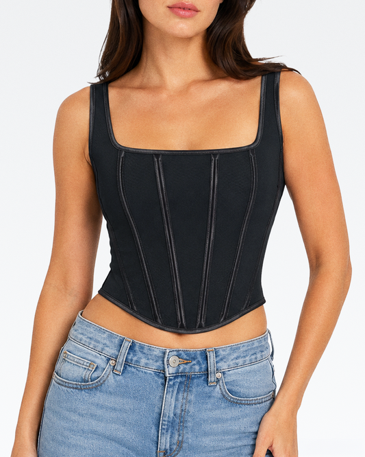 Bustier noir à bretelles