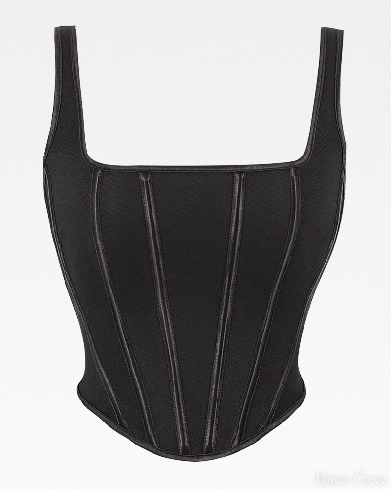 Bustier noir à bretelles