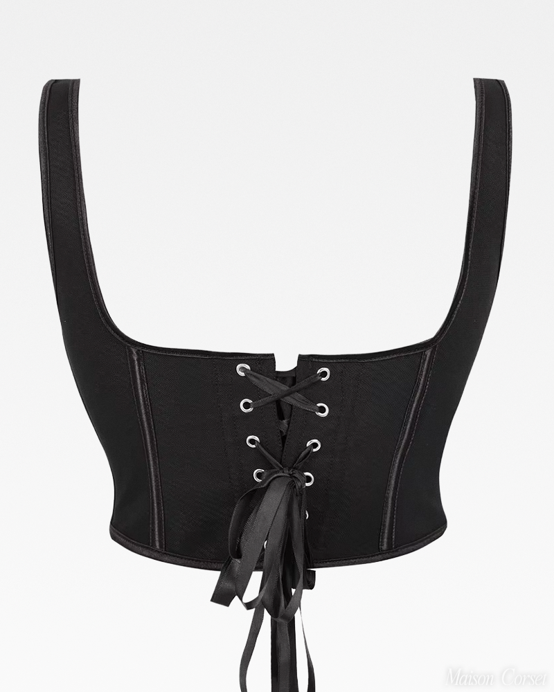 Bustier noir à bretelles