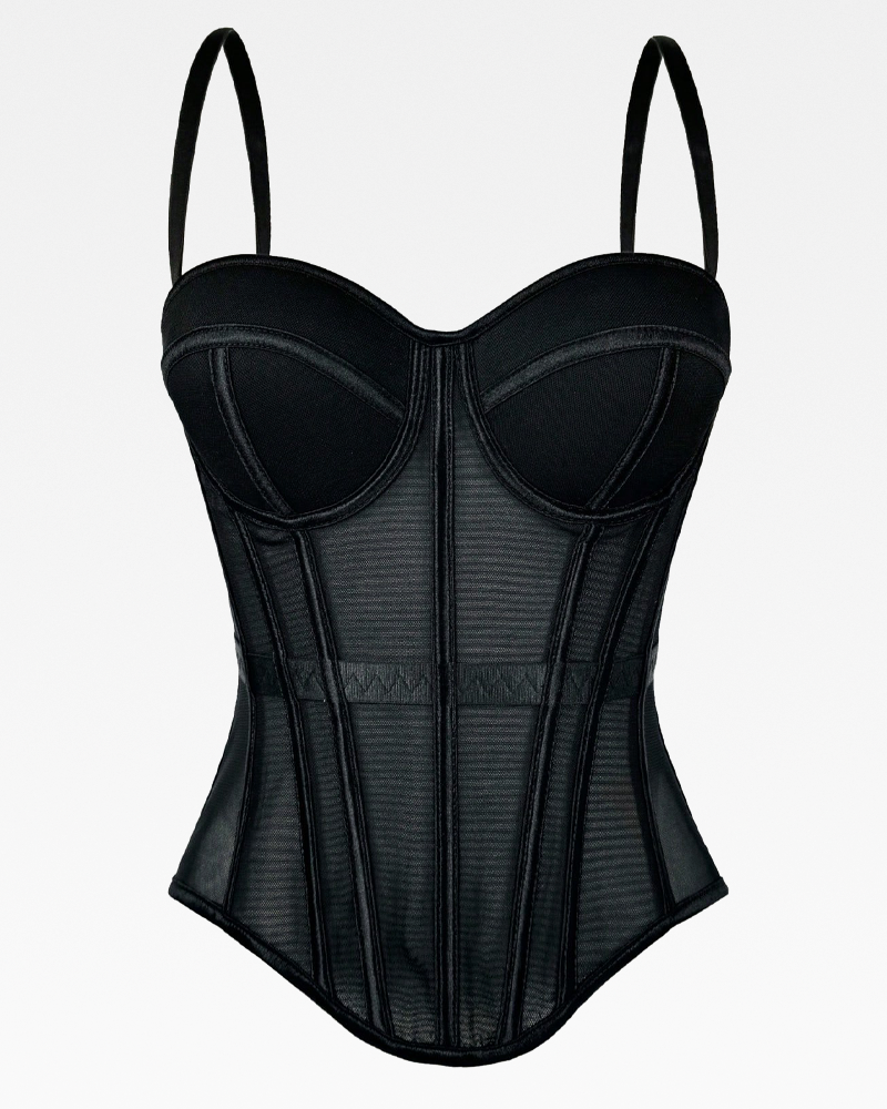 Bustier noir en maille