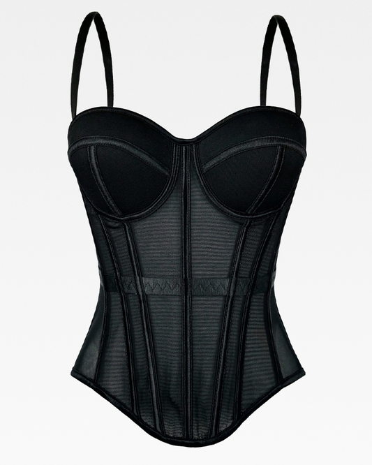 Bustier noir en maille